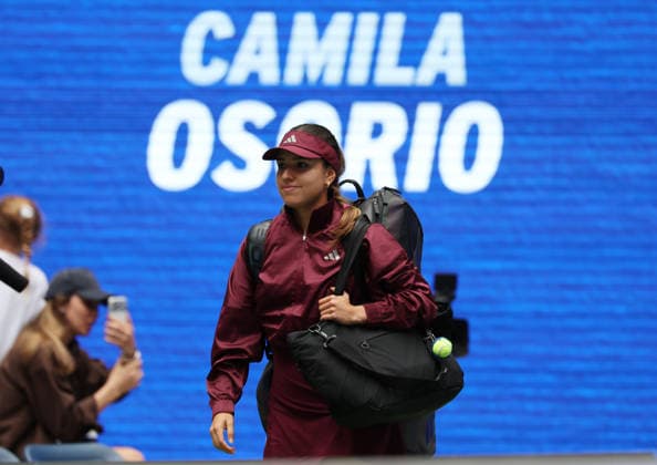 August 31, 2026, New York City, New York, USA: CAMILA OSORIO of Colombia before the match against A. Sabalenka in the first round of Grand Slam tournament US Open. New York, USA. New York City USA - ZUMAc278 20260831_zsp_c278_001 Copyright: xMarcinxCholewinskix