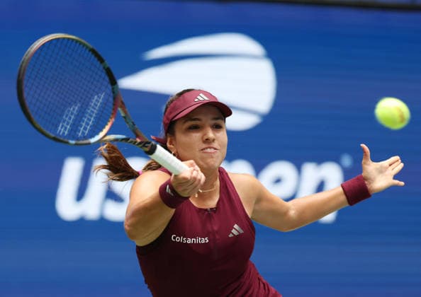 August 31, 2026, New York City, New York, USA: CAMILA OSORIO of Colombia during the match against A. Sabalenka in the first round of Grand Slam tournament US Open. New York, USA. New York City USA - ZUMAc278 20260831_zsp_c278_003 Copyright: xMarcinxCholewinskix