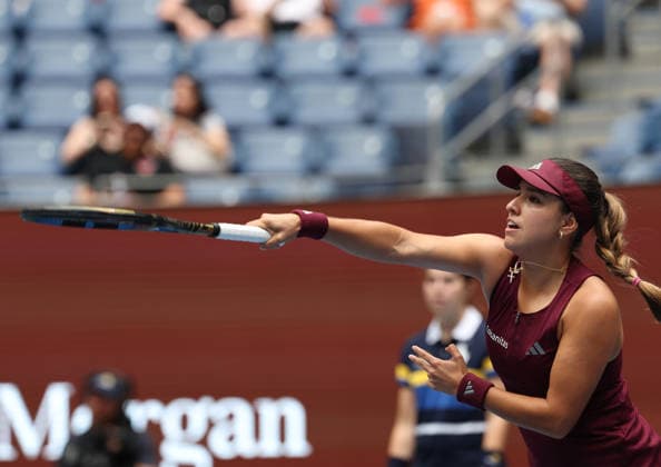 August 31, 2026, New York City, New York, USA: CAMILA OSORIO of Colombia during the match against A. Sabalenka in the first round of Grand Slam tournament US Open. New York, USA. Tennis: US Open - Camila Osorio  - ZUMAc278 20260831_zsp_c278_002 Copyright: xMarcinxCholewinskix