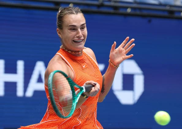 August 31, 2026, New York City, New York, USA: ARYNA SABALENKA during the match against C. Osorio of Colombia in the first round of Grand Slam tournament US Open. New York, USA. New York City USA - ZUMAc278 20260831_zsp_c278_010 Copyright: xMarcinxCholewinskix