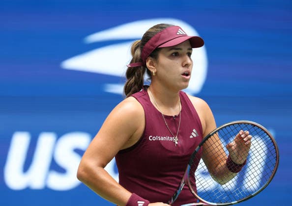 August 31, 2026, New York City, New York, USA: CAMILA OSORIO of Colombia during the match against A. Sabalenka in the first round of Grand Slam tournament US Open. New York, USA. Tennis: US Open - Camila Osorio  - ZUMAc278 20260831_zsp_c278_004 Copyright: xMarcinxCholewinskix