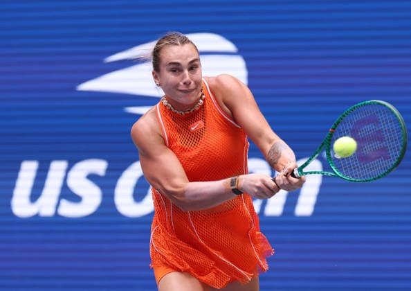 August 31, 2026, New York City, New York, USA: ARYNA SABALENKA during the match against C. Osorio of Colombia in the first round of Grand Slam tournament US Open. New York, USA. New York City USA - ZUMAc278 20260831_zsp_c278_014 Copyright: xMarcinxCholewinskix