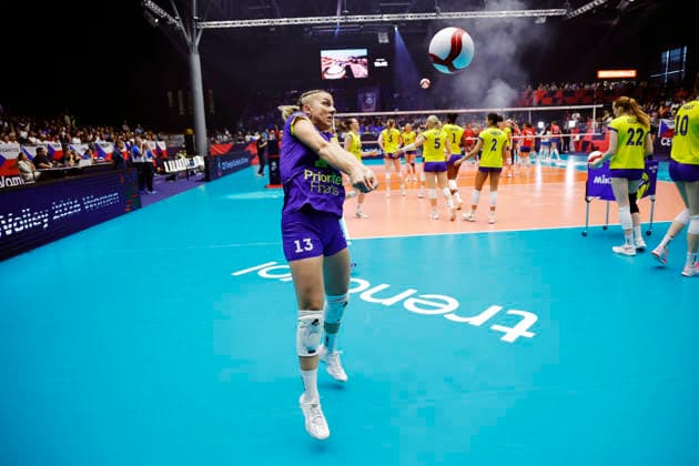 BRNO, CZECH REPUBLIC 20260831 Sweden s Filippa Brink warms up during the round of 16 match in the Women s European Volleyball Championship between the Czech Republic and Sweden in Brno, Czech Republic BRNO CZECH REPUBLIC x9200x  Copyright: xAdamxIhse TTx VOLLEYBOLL-EM 2026 TJECKIEN-SVERIGE