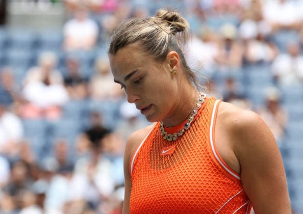 August 31, 2026, New York City, New York, USA: ARYNA SABALENKA during the match against C. Osorio of Colombia in the first round of Grand Slam tournament US Open. New York, USA. Tennis: US Open - Aryna Sabalenka  - ZUMAc278 20260831_zsp_c278_011 Copyright: xMarcinxCholewinskix