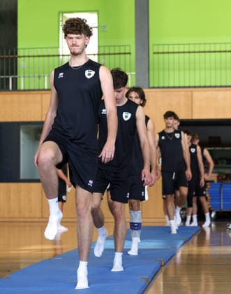 August 31, 2026, Germany, Ludwigsburg, Barock Volleys MTV Ludwigsburg Volleyball Team Kicks Off Training; New Recruit Caleb Lipscomb in the Foreground
