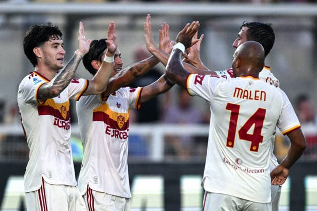 Ci Lecce 31 08 2026 - campionato di calcio serie A Lecce-Roma foto Carmelo Imbesi Image nella foto: esultanza gol Matias Soule 