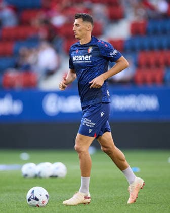 August 31, 2026, Pamplona, Navarra, Spain: Ante Budimir of CA Osasuna warms up prior to the LaLiga EA Sports match between CA Osasuna and Getafe CF at El Sadar on August 31, 2026, in Pamplona, Spain. CA Osasuna V Getafe CF - LaLiga EA Sports  - ZUMAa181 20260831_zaa_a181_062 Copyright: xRicardoxLarreinax