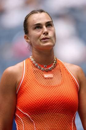 Aryna Sabalenka of Belarus looks frustrated 2026 US Open, Day Two, USTA Billie Jean King National Tennis Center, New York, USA - 31 Aug 2026New York USTA Billie Jean King National T New York (NY) United States of America EDITORIAL USE ONLY No use with unauthorised audio, video, data, fixture lists, club league logos or live services. Online in-match use limited to 120 images, no video emulation. No use in betting, games or single club league player publications.  Copyright: xEllaxLing Shutterstockx 17124549k