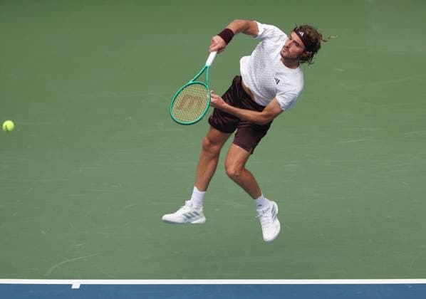 Stefanos Tsitsipas of Greece in action 2026 US Open, Day Two, USTA Billie Jean King National Tennis Center, New York, USA - 31 Aug 2026New York USTA Billie Jean King National T New York (NY) United States of America EDITORIAL USE ONLY No use with unauthorised audio, video, data, fixture lists, club league logos or live services. Online in-match use limited to 120 images, no video emulation. No use in betting, games or single club league player publications.  Copyright: xEllaxLing Shutterstockx 17124549aa
