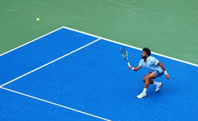Arthur Fils in first round action 2026 US Open, Day Two, USTA Billie Jean King National Tennis Center, New York, USA - 31 Aug 2026New York USTA Billie Jean King National T New York (NY) United States of America EDITORIAL USE ONLY No use with unauthorised audio, video, data, fixture lists, club league logos or live services. Online in-match use limited to 120 images, no video emulation. No use in betting, games or single club league player publications.  Copyright: xJavierxGarcia Shutterstockx 17124548q