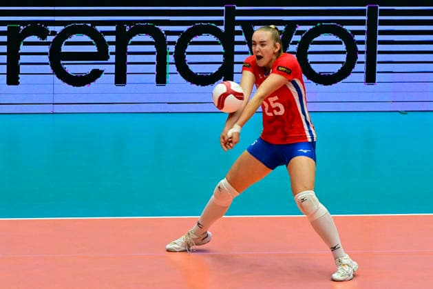 Monika Brancuskova (CZE) in action during the Women s European Volleyball Championship, EuroVolley 2026, Round of 16, Czechia vs Sweden in Brno, Czech Republic, August 31, 2026. (CTKxPhoto VaclavxSalek) CTKPhotoP2026083106724  CTKPhotoP2026083106724