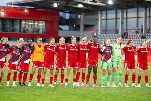 nach dem Sieg mit 2:0, sind die FC Bayern Frauen gluecklich und ausgelassen, FC Bayern Frauen Muenchen - 1. FSV Mainz 05, Google Pixel Frauenbundesliga, 2. Spieltag, 31.08.26 DFB regulations prohibit any use of photographs as image sequences and or quasi-video. (kolbert-press) Muenchen Bayern Deutschland *** After their 2–0 victory, the FC Bayern women are happy and jubilant: FC Bayern Women Munich 1, FSV Mainz 05; Google Pixel Women s Bundesliga, Matchday 2, August 31, 2026. DFB regulations prohibit any use of photographs as image sequences and or quasi-video. Kolbert Press, Munich, Bayern, Germany Copyright: xkolbert-press UlrichxGamelx