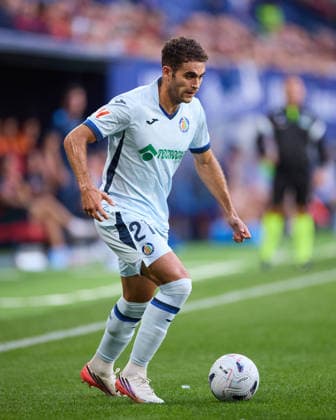 August 31, 2026, Pamplona, Navarra, Spain: Andres Garcia of Getafe CF in action during the LaLiga EA Sports match between CA Osasuna and Getafe CF at El Sadar on August 31, 2026, in Pamplona, Spain. CA Osasuna V Getafe CF - LaLiga EA Sports  - ZUMAa181 20260831_zaa_a181_070 Copyright: xRicardoxLarreinax
