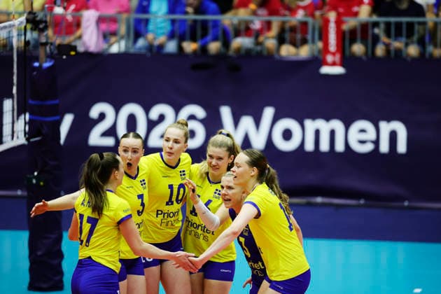 BRNO, CZECH REPUBLIC 20260831 Sweden celebrates after winning 2–0 in the round of 16 match of the Women’s Volleyball European Championship between the Czech Republic and Sweden in Brno, Czech Republic BRNO CZECH REPUBLIC x9200x  Copyright: xAdamxIhse TTx EURO VOLLEYBALL CHAMPIONSHIP 2026 CZECH REPUBLIC-SWEDEN