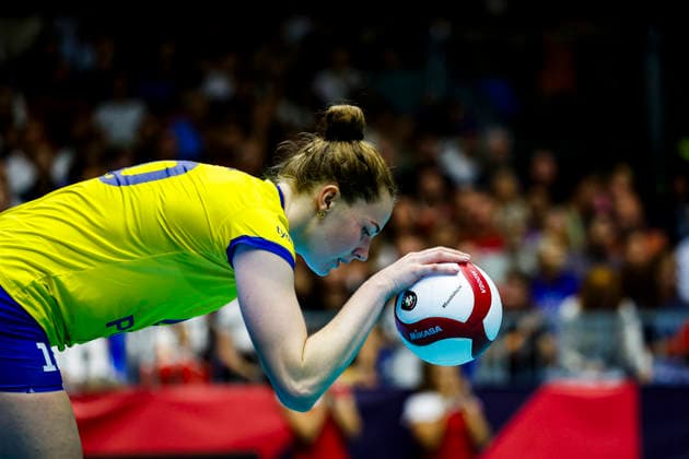 260831 Isabelle Haak of Sweden during the CEV EuroVolley 2026 round of 16 volleyball match between the Czech Republic and Sweden on August 31, 2026 in Brno. Photo by Pavel Lebeda, BILDBYRAN COP 18 XY0126: volleyball, women s EuroVolley Championship, round of 16, Czech Republic, Sweden, bbeng  Copyright: PAVELxLEBEDA BB260831BB598