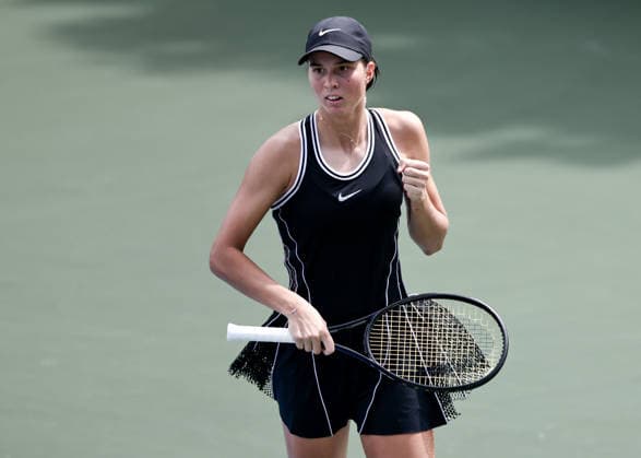 Lilli Tagger (AUT) pumps her fist and cheers; cheering, excitement, U.S. Open Championships, Billie Jean King National Tennis Center, Flushing Meadows, New York, USA Copyright: xJuergenxHasenkopfx