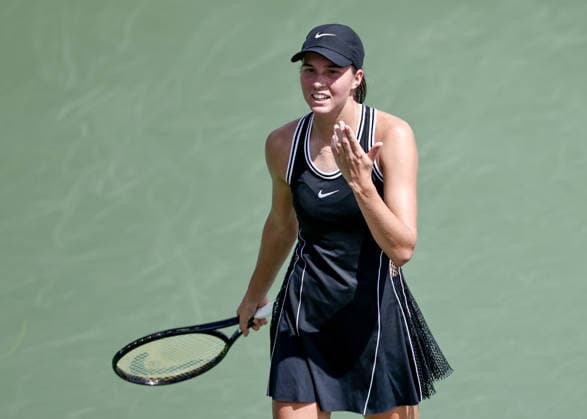 Lilli Tagger (AUT) reacts with annoyance, disappointment, anger, frustration, and emotion; US Open Championships; Billie Jean King National Tennis Center; Flushing Meadows; New York; USA Copyright: xJuergenxHasenkopfx