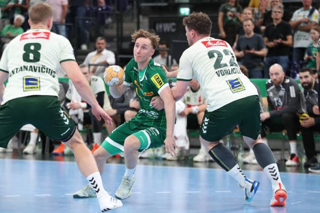Handball, HBL2 SC DHfK Leipzig vs. GWD Minden, August 31, 2026, Caspar Gauer 25, SC DHfK Leipzig Handball, 2nd Bundesliga, 2026–2027 season, Matchday 1: SC DHfK Leipzig vs. GWD Minden on August 31, 2026, at the Quarterback Immobilien Arena in Leipzig Copyright: xBEAUTIFULxSPORTS JanxKaeferx