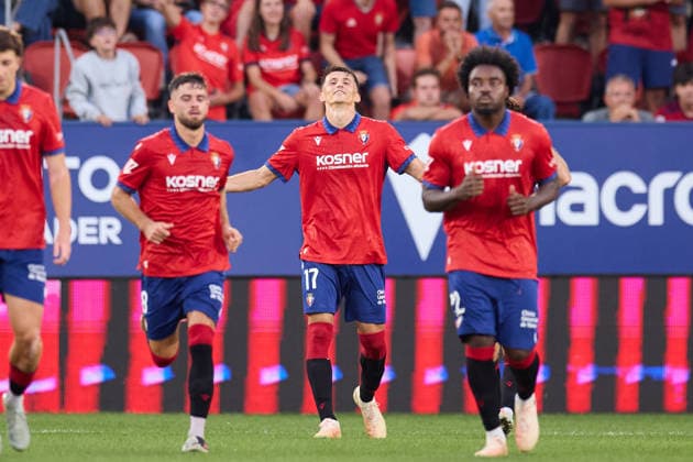 August 31, 2026, Pamplona, Navarra, Spain: Ante Budimir of CA Osasuna celebrates after scoring the team s first goal during the LaLiga EA Sports match between CA Osasuna and Getafe CF at El Sadar on August 31, 2026, in Pamplona, Spain. Pamplona Spain - ZUMAa181 20260831_zaa_a181_078 Copyright: xRicardoxLarreinax