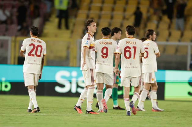 Serie a football match Lecce vs AS Roma As roma celebrate victory match during the Serie A football match between Lecce and AS Roma at the Via Del Mare Ettore Giardiniero Stadium in Lecce on August 31, 2026. _BPH7420 Copyright: xAntonioxBalascox
