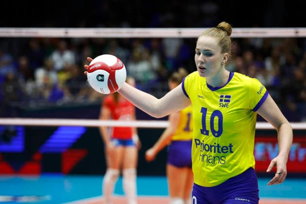 260831 Isabelle Haak of Sweden during the CEV EuroVolley 2026 round of 16 volleyball match between the Czech Republic and Sweden on August 31, 2026 in Brno. Photo by Pavel Lebeda, BILDBYRAN COP 18 XY0126. volleyball, women’s European Volleyball Championship, round of 16, Czech Republic, Sweden, bbeng  Copyright: PAVELxLEBEDA BB260831BB627
