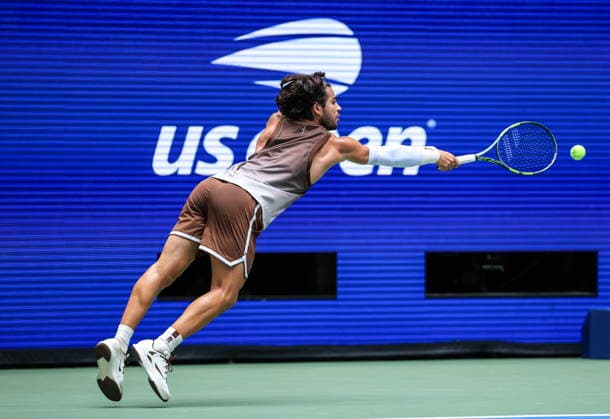 US Open tennis tournament - Day 2 Carlos Alcaraz of Spain in action against Roman Safiullin of Russia during the Men s Singles first round tennis match of the US Open Tennis Championships, in Flushing Meadows, New York, USA, 31 August 2026. FLUSHING MEADOWS NEW YORK United States  Copyright: xCRISTOBALxHERRERA-ULASHKEVICHx