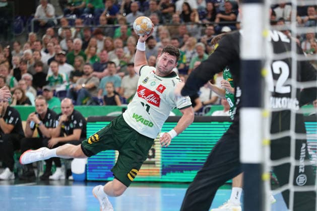 Handball, HBL2 SC DHfK Leipzig vs. GWD Minden, August 31, 2026, Mika Sajenev 21, GWD Minden scores. Handball, 2nd Bundesliga, 2026–2027 season, Matchday 1: SC DHfK Leipzig vs. GWD Minden on August 31, 2026, at the Quarterback Immobilien Arena Leipzig Copyright: xBEAUTIFULxSPORTS JanxKaeferx