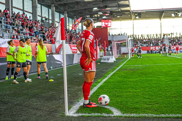 31.08.2026, München, Deutschland. Google Pixel Frauen-Bundesliga: FC Bayern München Frauen gegen 1. FSV Mainz 05 Frauen am FC Bayern Campus. Erstes Heimspiel des FC Bayern München in der Saison 2026 27. Klara Bühl (FC Bayern Frauen) *** August 31, 2026, Munich, Germany Google Pixel Women s Bundesliga: FC Bayern Munich Women vs. 1. FSV Mainz 05 Women at the FC Bayern Campus FC Bayern Munich s first home game of the 2026–27 season Klara Bühl FC Bayern Women
