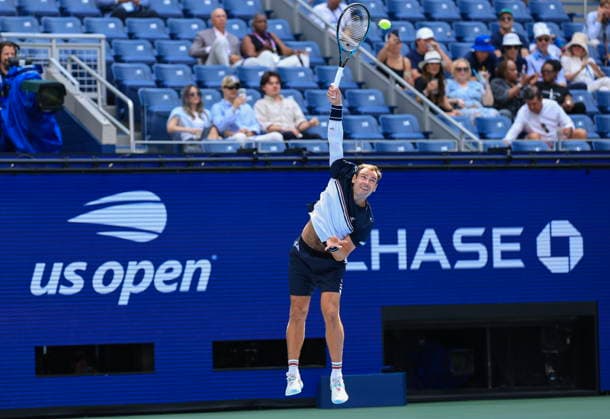 US Open tennis tournament - Day 2 Roman Safiullin of Russia in action against Carlos Alcaraz of Spain during the Men s Singles first round tennis match of the US Open Tennis Championships, in Flushing Meadows, New York, USA, 31 August 2026. FLUSHING MEADOWS NEW YORK United States  Copyright: xCRISTOBALxHERRERA-ULASHKEVICHx