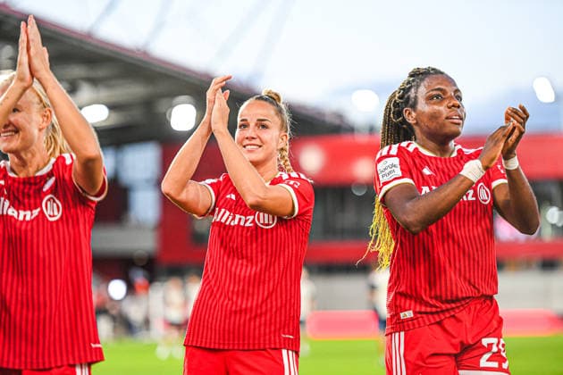 31.08.2026, München, Deutschland. Google Pixel Frauen-Bundesliga: FC Bayern München Frauen gegen 1. FSV Mainz 05 Frauen am FC Bayern Campus. Erstes Heimspiel des FC Bayern München in der Saison 2026 27. Giulia Gwinn (FC Bayern Frauen) *** August 31, 2026, Munich, Germany Google Pixel Women s Bundesliga: FC Bayern Munich Women vs. 1. FSV Mainz 05 Women at the FC Bayern Campus FC Bayern Munich s first home game of the 2026–27 season Giulia Gwinn FC Bayern Women