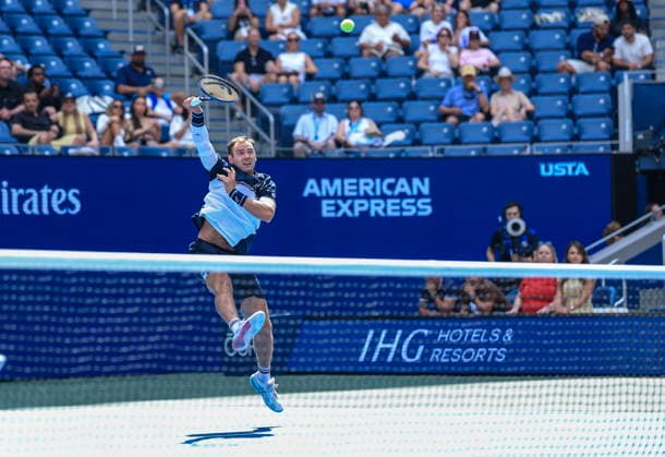 US Open tennis tournament - Day 2 Roman Safiullin of Russia in action against Carlos Alcaraz of Spain during the Men s Singles first round tennis match of the US Open Tennis Championships, in Flushing Meadows, New York, USA, 31 August 2026. FLUSHING MEADOWS NEW YORK United States  Copyright: xCRISTOBALxHERRERA-ULASHKEVICHx
