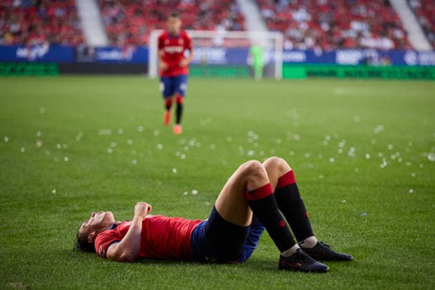 August 31, 2026, Pamplona, Navarra, Spain: Jorge Herrando of CA Osasuna reacts during the LaLiga EA Sports match between CA Osasuna and Getafe CF at El Sadar on August 31, 2026, in Pamplona, Spain. Pamplona Spain - ZUMAa181 20260831_zaa_a181_079 Copyright: xRicardoxLarreinax