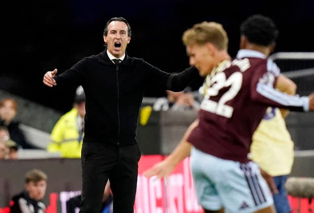 Birmingham, England, 31st August 2026. Unai Emery head coach of Aston Villa during the Aston Villa vs Arsenal Premier League match at Villa Park, Birmingham. Picture credit should read: Andrew Yates Sportimage EDITORIAL USE ONLY. No use with unauthorised audio, video, data, fixture lists, club league logos or live services. Online in-match use limited to 120 images, no video emulation. No use in betting, games or single club league player publications. SPI_023_AY_Villa_Arsenal SPI-4946-0023