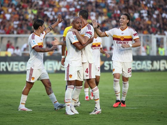 IPA87981040 - August 31, 2026 Lecce vs. Roma (Serie A) Sports; Soccer; Matchday 2& xD;In the photo: Celebration& xD;(Photo by Gino Mancini)  Copyright: xGinoxMancini IPAxSportx xx 87981040