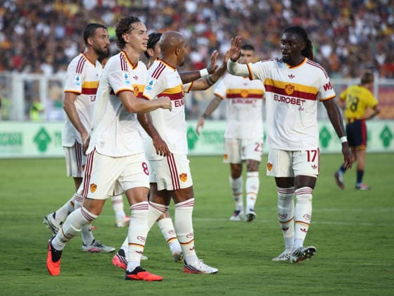 IPA87981047 - August 31, 2026 Lecce vs. Roma (Serie A) Sports; Soccer; Matchday 2& xD;In the photo: Celebration& xD;(Photo by Gino Mancini)  Copyright: xGinoxMancini IPAxSportx xx 87981047