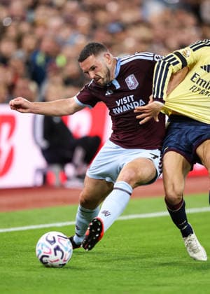 Aston Villa gegen Arsenal, 31. August 2026, Aston Premier League Fußball Aston Villa gegen Arsenal John McGinn von Aston Villa und Christos Tzolis von Arsenal Foto: Charlotte Wilson Offside Aston UK  Copyright: xCharlottexWilsonx xOffsidexOffside