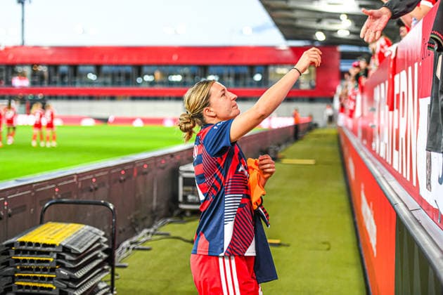31.08.2026, München, Deutschland. Google Pixel Frauen-Bundesliga: FC Bayern München Frauen gegen 1. FSV Mainz 05 Frauen am FC Bayern Campus. Erstes Heimspiel des FC Bayern München in der Saison 2026 27. Barbara Dunst (FC Bayern Frauen) *** August 31, 2026, Munich, Germany Google Pixel Women s Bundesliga: FC Bayern Munich Women vs. 1. FSV Mainz 05 Women at the FC Bayern Campus; FC Bayern Munich s first home game of the 2026–27 season; Barbara Dunst; FC Bayern Women