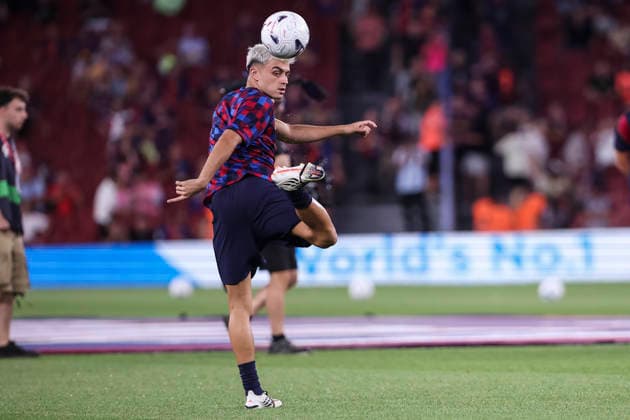 August 31, 2026, Barcelona, Barcelona, Spain: Pedri of FC Barcelona, Barca warms up during the Spanish league, LaLiga EA Sports, football match played between FC Barcelona and Rayo Vallecano at Spotify Camp Nou stadium on August 31, 2026 in Barcelona, Spain. Barcelona Spain - ZUMAa181 20260831_zaa_a181_099 Copyright: xJavierxBorregox