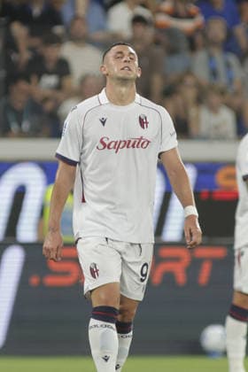 IPA87981816 - Roberto Piccoli of Bologna FC expresses disappointment during the Atalanta BC vs. Bologna BFC match in the 2nd round of the 2026-27 Enilive Serie A at the New Balance Arena in Bergamo (BG), Italy, on August 31, 2026.  Copyright: xDavidexCasentini IPAxSportx xx 87981816