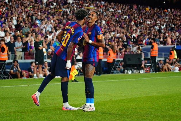 during the La Liga EA Sports match between FC Barcelona, Barca and Athletic Club de Bilbao played at Spotify Camp Nou Stadium on 27 Aug 2026 in Barcelona, Spain. (Photo by Bagu Blanco PRESSINPHOTO) Copyright: xBaguxBlancox xPRESSINPHOTOx