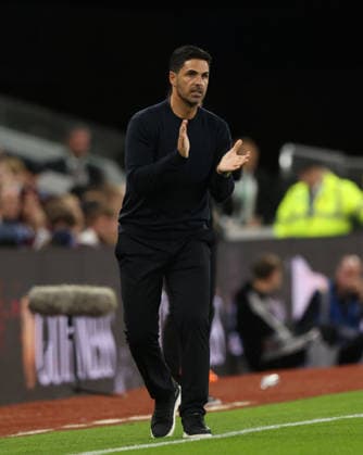 Mikel Arteta (Arsenal manager) at the Aston Villa v Arsenal EPL match, at Villa Park, Birmingham, UK on 31st August, 2026. 