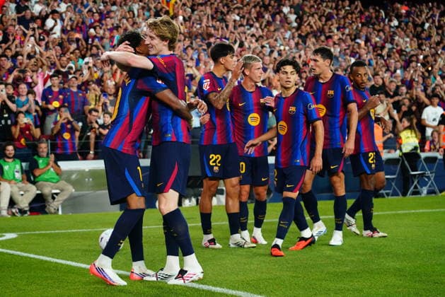 during the La Liga EA Sports match between FC Barcelona, Barca and Athletic Club de Bilbao played at Spotify Camp Nou Stadium on 27 Aug 2026 in Barcelona, Spain. (Photo by Bagu Blanco PRESSINPHOTO) Copyright: xBaguxBlancox xPRESSINPHOTOx