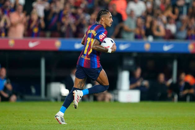 ESP: FC Barcelona, Barca - Rayo Vallecano. La Liga EA Sports. Matchday 3. Raphael Dias Belloli Raphinha of FC Barcelona celebrates the 1-1 during the La Liga EA Sports match between FC Barcelona and Rayo Vallecano played at Spotify Camp Nou Stadium on 31 Aug 2026 in Barcelona, Spain. kpng Copyright: xSergioxRuizx xPRESSINPHOTOx PS_2627_BAR_RAY_023