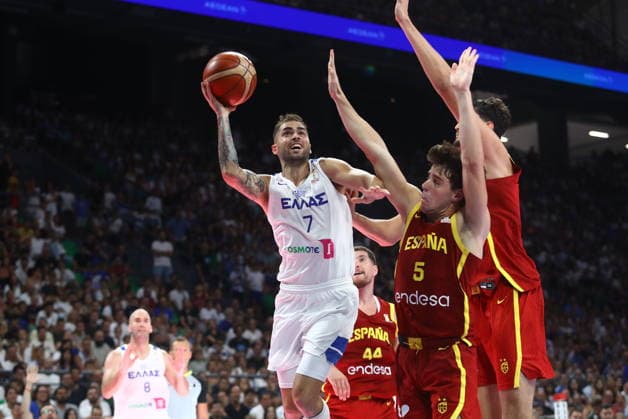 FIBA World Cup European Qualifiers - Greece vs Spain - Vasileios Toliopoulos of Greece in action during the FIBA World Cup European Qualifiers 2nd round group I basketball match between Greece and spainl held at Telekom Center Athens, Greece, on 31 August 2026. IMAGO ONE INCH PRODUCTIONS ATHENS GREECE Copyright: xOnexInchxProductionsx 7071282