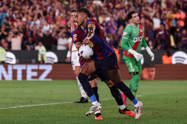 August 31, 2026, Barcelona, Barcelona, Spain: Raphinha of FC Barcelona, Barca celebrates after scoring his team s first goal during the Spanish league, LaLiga EA Sports, football match played between FC Barcelona and Rayo Vallecano at Spotify Camp Nou stadium on August 31, 2026 in Barcelona, Spain. Barcelona Spain - ZUMAa181 20260831_zaa_a181_141 Copyright: xJavierxBorregox