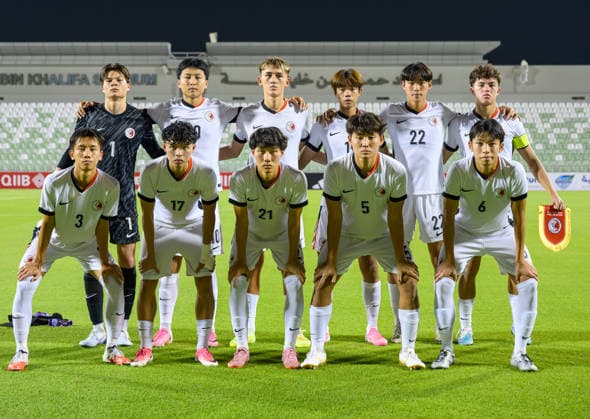 Saudi Arabia V Hong Kong, China - AFC U20 Asian Cup China 2027 Qualifiers Starting players of Hong Kong, China pose for a group photo prior to the AFC U20 Asian Cup China 2027 Qualifiers match between Saudi Arabia V Hong Kong, China at Hamad Bin Khalifa Stadium in Doha, Qatar, on August 31, 2026. DOHA Qatar Copyright: xNOUSHADx