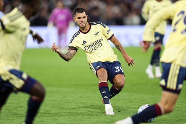 Aston Villa gegen Arsenal, 31. August 2026, Aston Premier League Fußball Aston Villa gegen Arsenal Bruno Guimaraes von Arsenal Foto: Charlotte Wilson Offside Aston UK  Copyright: xCharlottexWilsonx xOffsidexOffside