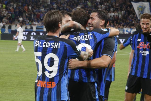 IPA87982993 - Lazar Samardzic of Atalanta BC celebrates after scoring a goal during the Atalanta BC vs. Bologna BFC match in the 2nd round of the 2026-27 Enilive Serie A at the New Balance Arena in Bergamo (BG), Italy, on August 31, 2026.  Copyright: xDavidexCasentini IPAxSportx xx 87982993