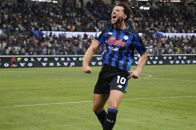 IPA87982994 - Lazar Samardzic of Atalanta BC celebrates after scoring a goal during the Atalanta BC vs. Bologna BFC match in the 2nd round of the 2026-27 Enilive Serie A at the New Balance Arena in Bergamo (BG), Italy, on August 31, 2026.  Copyright: xDavidexCasentini IPAxSportx xx 87982994
