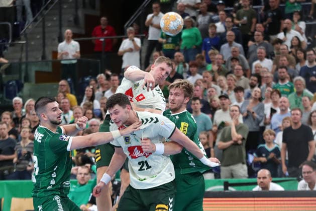 Handball, HBL2 SC DHfK Leipzig vs. GWD Minden, August 31, 2026; Karolis Antanavicius 8; GWD Minden shoots from the back; Handball, 2nd Bundesliga, 2026–2027 season, Matchday 1: SC DHfK Leipzig vs. GWD Minden on August 31, 2026, at the Quarterback Immobilien Arena Leipzig Copyright: xBEAUTIFULxSPORTS JanxKaeferx
